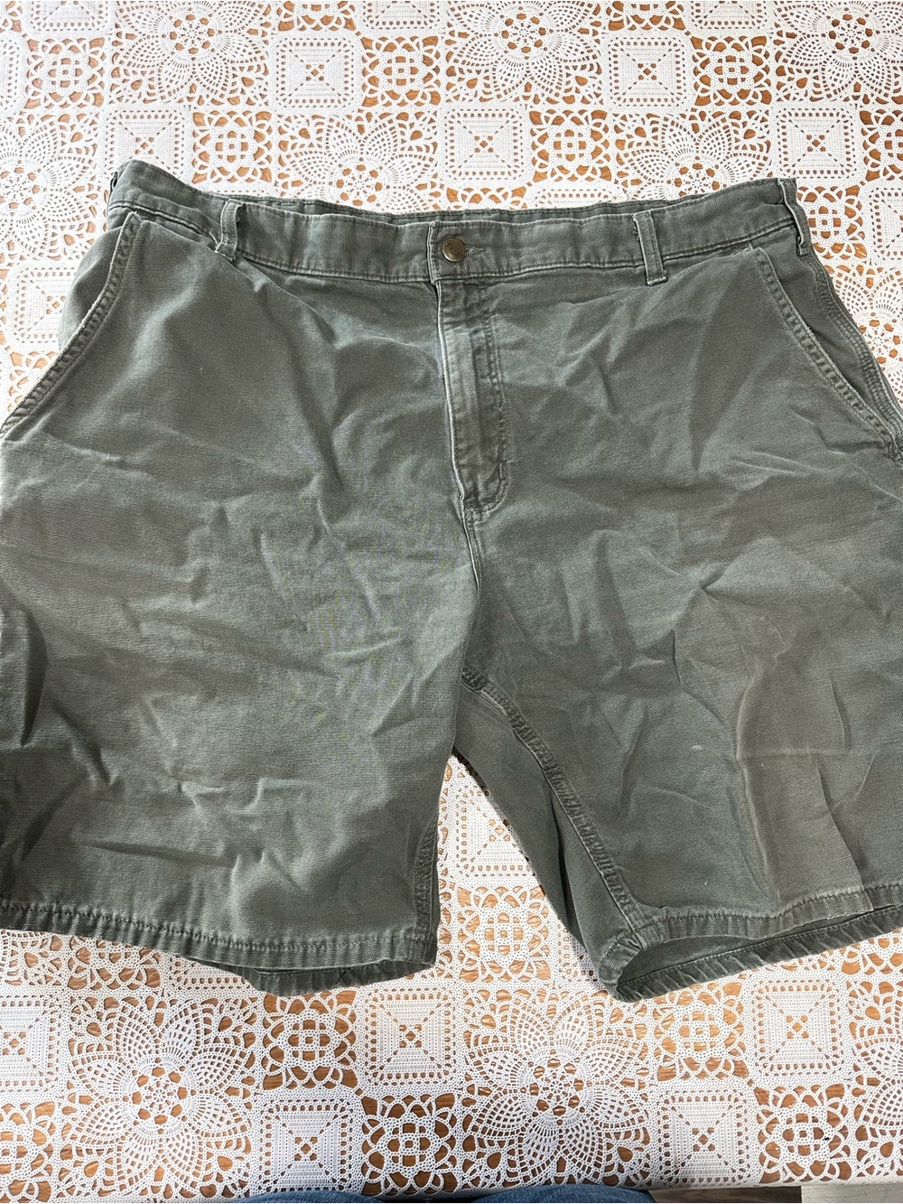 Carhartt Olive Green Canvas Work Shorts Men’s Size 38 Utility Carpenter Workwear
